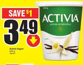 FreshCo Activia yogurt 650 g offer