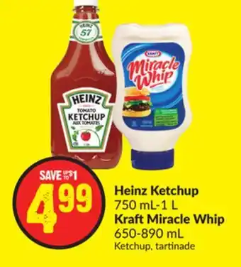 FreshCo Heinz ketchup 750 ml-1 l kraft miracle whip 650-890 ml offer