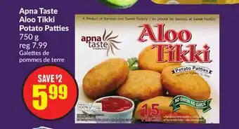 Chalo FreshCo Apna taste aloo tikki potato patties 750 g offer