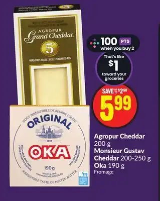Chalo FreshCo Agropur cheddar 200 g monsieur gustav cheddar 200-250 g oka 190 g offer