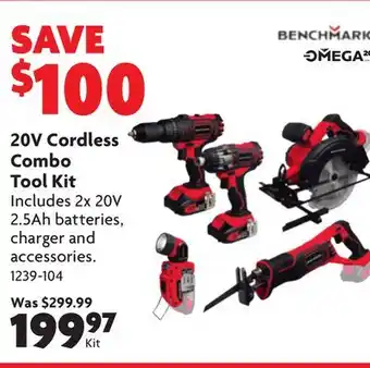 Home Hardware Benchmark 20v cordless combo tool kit offer