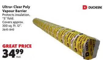 Home Hardware Ultra+ clear poly vapour barrier offer