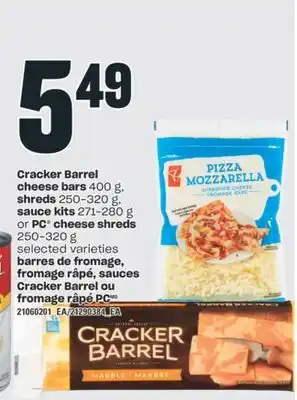 Valu-mart Barres de fromage, fromage râpé, sauces cracker barrel ou fromage râpé pc offer