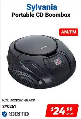 Factory Direct Sylvania portable cd boombox offer