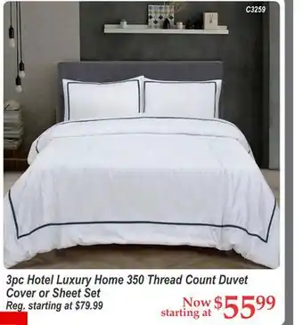 3pc hotel luxury home 350 thread count duvet cover or sheet set