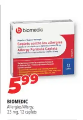 Familiprix Biomedic allergy, 25 mg, 12 caplets offer