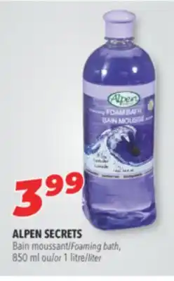 Familiprix Alpen secrets bain foaming bath offer