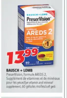 Familiprix Bausch + lomb eye vitamin and mineral supplement, 60 soft gels offer