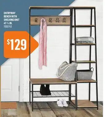 Canac Entryway bench with shelving unit 47-1/4in offer