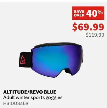 Altitude/revo blue adult winter sports goggles
