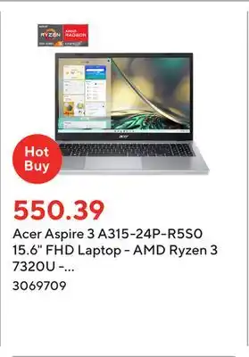 Staples Acer aspire 3 a315-24p-r5s0 15.6 fhd laptop - amd ryzen 3 7320u - 512 gb ssd - 16 gb ram - windows 11 - silver offer