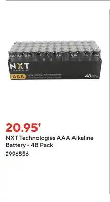 Staples Nxt technologies aaa alkaline battery - 48 pack offer