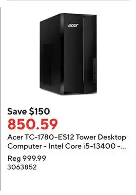 Staples Acer tc-1780-es12 tower desktop computer - intel core i5-13400 - 1tb ssd - 16gb ram - windows 11 offer