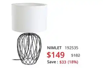 Multi Luminaire Nimlet table lamp offer