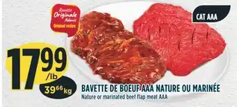 Marché Adonis Bavette de boeuf aaa nature ou marinée offer