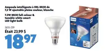 Home Hardware 7.2w br30 medium base full colour & tunable white smart led light bulb offer