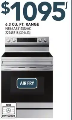 Réno Dépôt Samsung 6.3 cu. ft. range offer