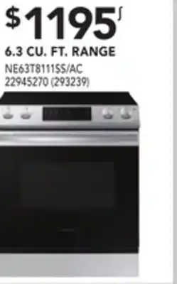 Réno Dépôt Samsung 6.3 cu. ft. range offer