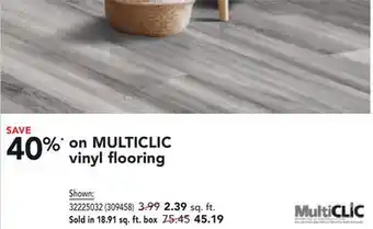 Réno Dépôt Multiclic vinyl flooring offer