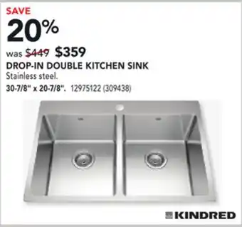 Réno Dépôt Kindred drop-in double kitchen sink offer