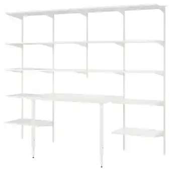 IKEA Boaxel / lagkapten Shelving unit with table top, white, 98 1/4x24 3/8x79 offer