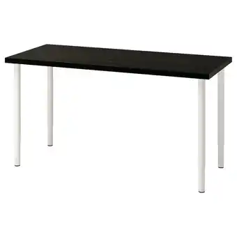 IKEA Lagkapten / olov desk, black-brown/white, 55 1/8x23 5/8 offer