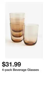 H&M 4-pack beverage glasses offer