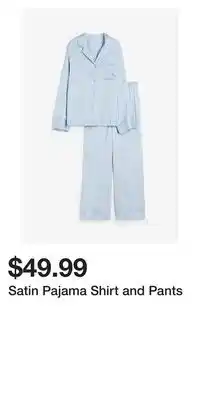 H&M Satin pajama shirt and pants offer