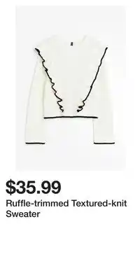 H&M Ruffle-trimmed textured-knit sweater offer