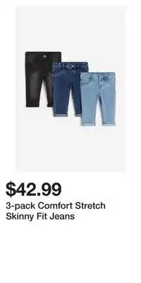 H&M 3-pack comfort stretch skinny fit jeans offer