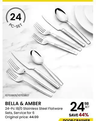 Stokes Bella & amber 24-pc 18/0 stainless steel flatware sets offer