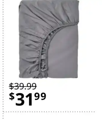 IKEA Rönnveckmal fitted sheet, gray, queen offer
