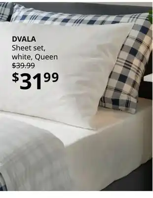 IKEA Dvala sheet set, white, queen offer