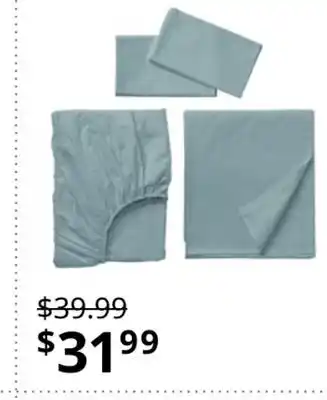 IKEA Dvala sheet set, gray-green, queen offer