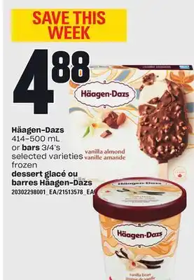 Independent City Market Häagen-dazs, 414-500 ml or bars, 3/4's offer