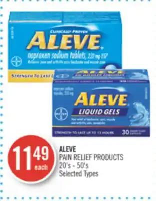 Shoppers Drug Mart Aleve pain relief products offer