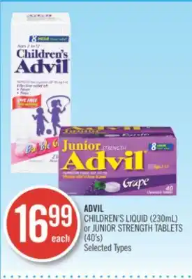 Shoppers Drug Mart Advil children's liquid (230ml) or junior tablets offer