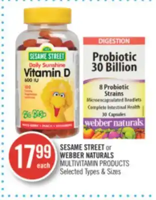 Shoppers Drug Mart Sesame street or webber naturals multivitamin products offer