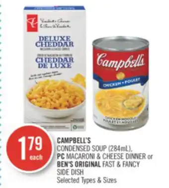 Shoppers Drug Mart Campbell's condensed soup (284ml), pc macaroni & cheese dinner or ben's original fast & fancy side dish offer
