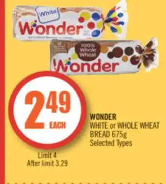 Shoppers Drug Mart Wonder white or whole wheat bread offer