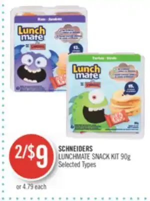 Shoppers Drug Mart Schneiders lunchmate snack kit 90g offer