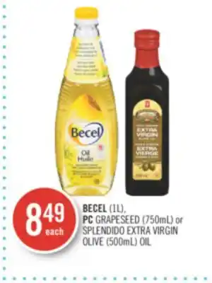Shoppers Drug Mart Becel (1l), pc grapeseed (750ml) or splendido extra virgin olive (500ml) oil offer