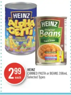 Shoppers Drug Mart Heinz canned pasta or beans offer