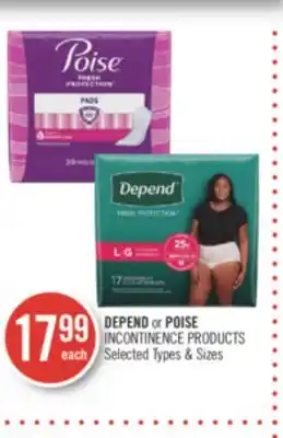 Shoppers Drug Mart Depend or poise incontinence products offer