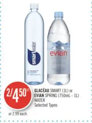 Shoppers Drug Mart Glacéau smart (1l) or evian spring (750ml - 1l) water offer