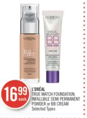 Shoppers Drug Mart L'oréal true match foundation, infallible semi permanent powder or bb cream offer