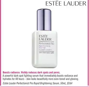 Shoppers Drug Mart Estee lauder boosts radiance. visibly reduces dark spots and pores offer