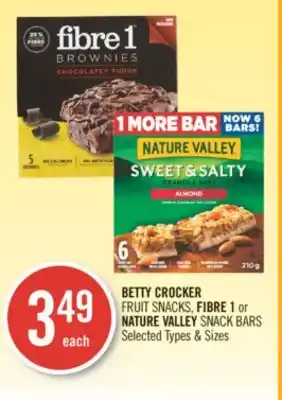 Shoppers Drug Mart Betty crocker fruit snack, fibre 1 or nature valley snack bars offer