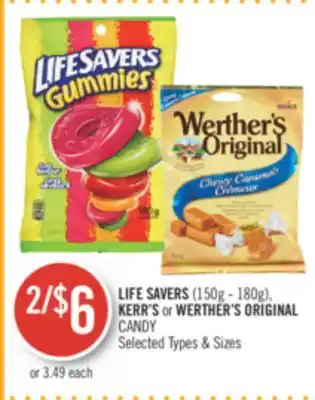 Shoppers Drug Mart Life savers (150g-180g), kerr's werther's original candy offer