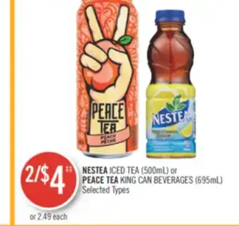Shoppers Drug Mart Nestea iced tea (500ml) or peace tea king can beverages (695ml) offer